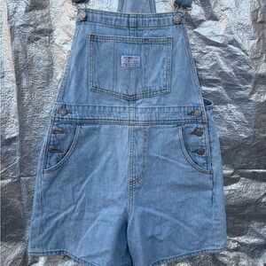Denim Overalls with Button Details